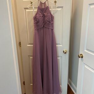 Azazie Mauve Satin Dress